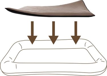 М'яка подушка-вкладиш для ліжка собаці Knuffelwuff, форма Globetrotter, розмір L, коричнева