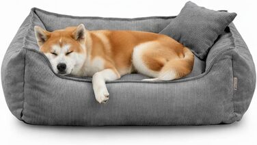 Gutekissen® Lucky – М'яке собаче ліжко для малих та великих собак, XXL (110x90) – Легко миється, з поліуретановою начинкою, знімний чохол (Темно-сірий)