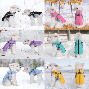 Водонепроникний зимовий одяг для собак Poseca з інтегрованим повідком (жовтий, L)