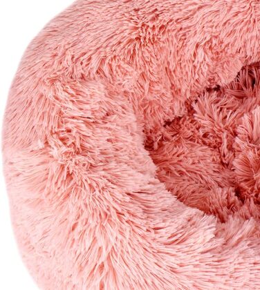 М'яке ліжко для котів та собак: кругле, плюшеве, 70см та 50см, біле та рожеве