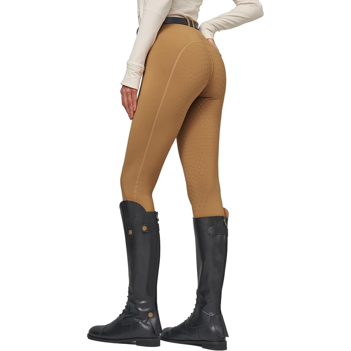 Спортивні штани для верхової їзди WILLIT Daen Reithose з флісовою підкладкою, повний силіконовий захват, кишені, петлі для ременя (M, Кофе)