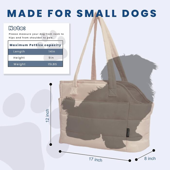 Легка переносна сумка для собак до 6,8 кг, степкова сумка-переноска для цуценят, з кріпленням для безпеки, дамська сумка для собак для подорожей/покупок (Коричнева)