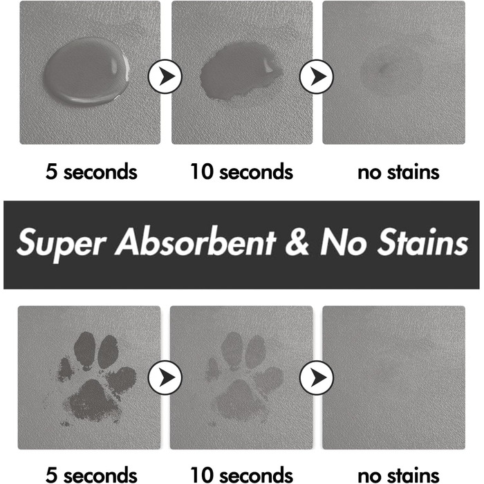 Підкладка під миску для собак та котів, нековзна, 60 x 150 см, сірий колір