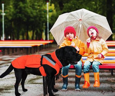 Водонепроникний дощовик для собак Autus Pets, світловідбиваючий, з отвором для шлейки (Оранжевий, S)