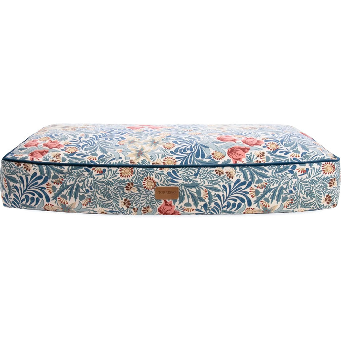 Матрац для собак Rosewood x Morris & Co. великого розміру, бордовий, з товстим шаром наповнювача, неслизький, можна прати, з принтом William Morris (Bower Berry Print, середній)