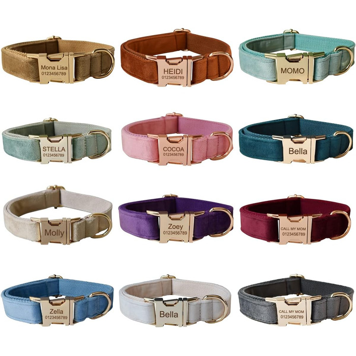 Іменний нашийник для собак з металевою застібкою, індивідуальні адресники для тварин з гравіюванням імені, телефону та адреси (Стиль А)