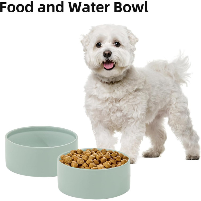 Набори мисок для собак Havniva: 2 шт., 15.5 см, 850 мл, світло-зелені, для малих та середніх порід