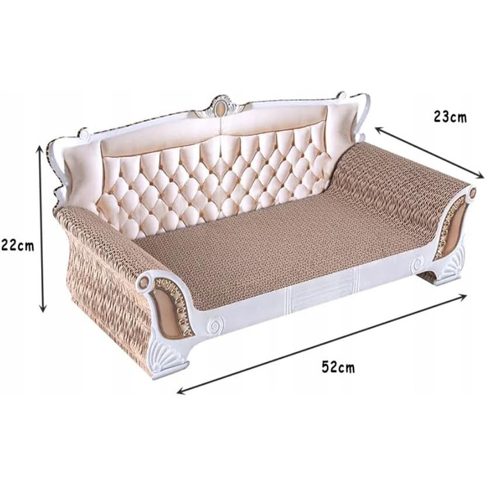 Драбина-кіготь для котів з картону, форма дивана - кіготь для котів, іграшка для котів, проста збірка, 52 x 23 x 22 см