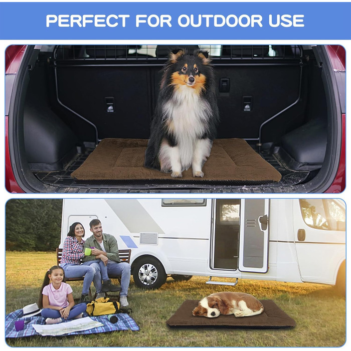 Килимок для собак середнього розміру Baodan, 90x60 см, коричневий, з антиковзаючою основою