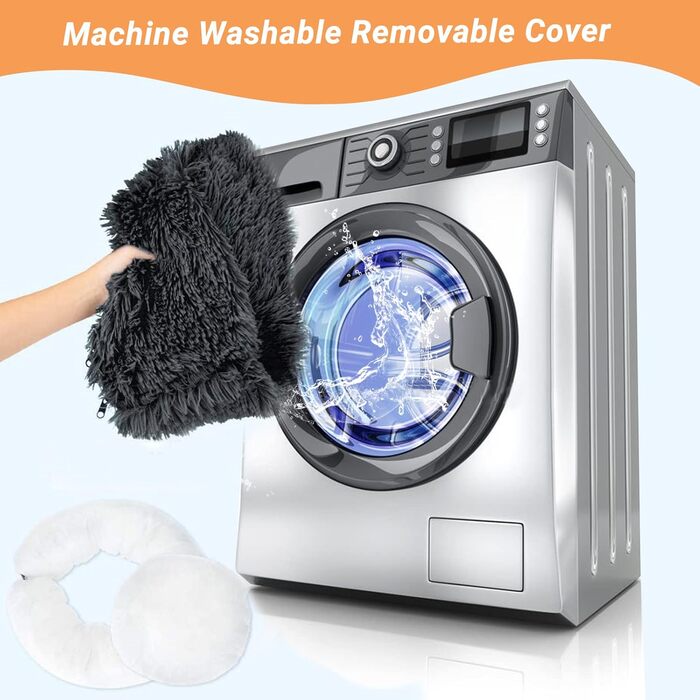 OKPOW Крісло-лежанка для собак та котів, велике, миється, антистрес, затишне, м'яке, плюшеве, для цуценят та кошенят, кругле, супер м'яке, пухнасте, сіре, X-Large, 80 см