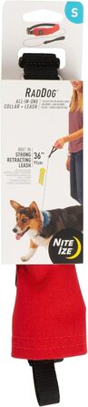 Нашийник-повідок для собак Nite Ize Raddog, інтегрований, з висувним повідцем, червоний, розмір S 35,6-40,6 см