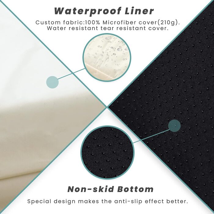 Ортопедичне ліжко для собак Laifug з ефектом пам'яті, велике, водонепроникне, сіре (116 x 69 x 19 см)