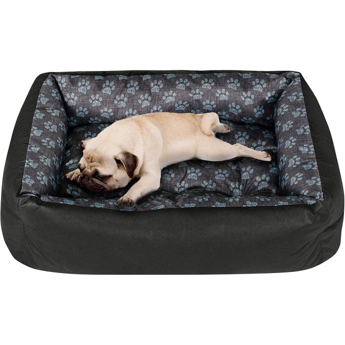 Крісло-лежанка для собак SuperKissen24: лежанка-кошик, лежанка-софа, лежанка для тварин, XL, 120x90 см, чорний/сірий, з льоновими лапами