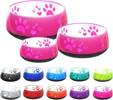 Миска для собак велика та маленька - годівниця/поїлка S/M/L з неслизьким дном (M 1010мл для середніх собак, рожева) M 1010мл (середні собаки) Рожева