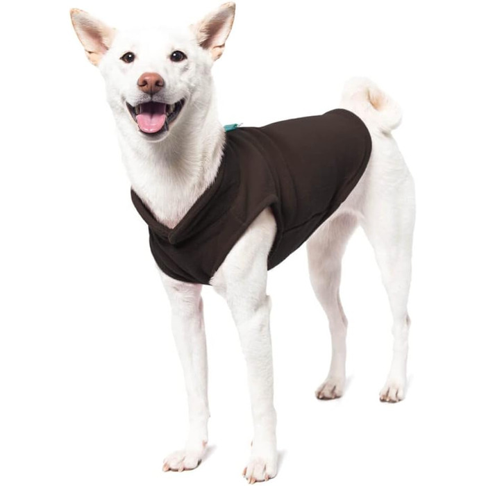 Тепла жилетка для маленьких собак Gooby, фліс, коричнево-бірюзовий, розмір L (обхват грудей ~47.6 см)