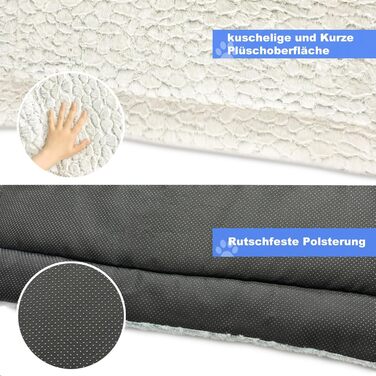 Лежанка для собак середніх порід 75x50 см, м'яка, з коротким ворсом, антиковзаюча, в стилі мармуру, хакі