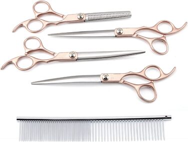Набір професійних ножиць для грумінгу собак 7.0 дюймів, 4 шт. (гребінець, ножиці для грумінгу)