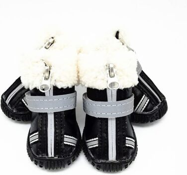 Зимові чоботи для собак - тепла флісова підкладка, водонепроникні, з відбиваючими елементами, антиковзаючі (набір 4 шт., розмір L)