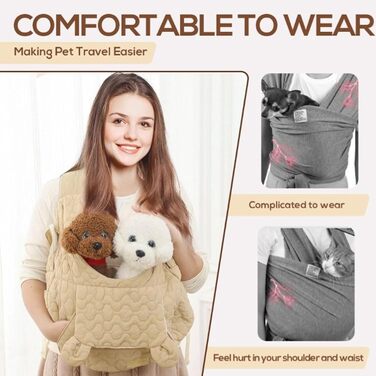 Рюкзак для собак і котів Godpqiui | Дихаючий, м'який, портативний | Для цуценят, малих собак, котів | Outdoor, кемпінг, прогулянки, подорожі (Хакі)