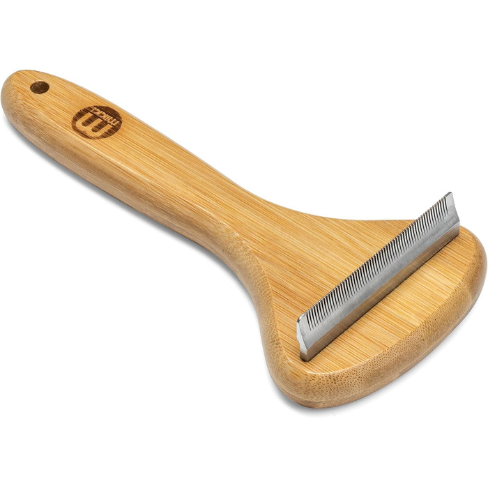 Щітка для грумінгу собак та котів Mikki Bambus Kinge - видаляє лупу та підшерстя, з антикорозійних сталевих зубів, велика (мала)