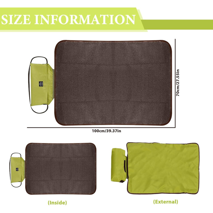 Складана водонепроникна ковдра для собак на прогулянках - килимок для собак Outdoor, 100 x 70 см, неслизька - ковдра для домашніх тварин, собак, цуценят, котів