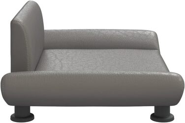 Крісло-ліжко для собак та котів з екошкіри, 70x45x28 см, сірий колір