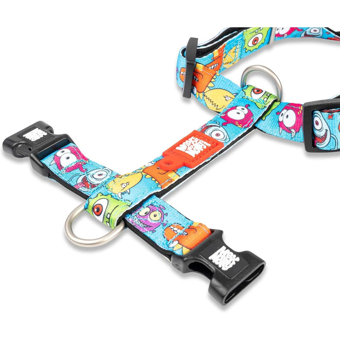 Нашийник для собак Max & Molly H-подібної форми, Ultrabequemes Geschirr Hund, Neopren, середні породи, Little Monsters/M, з підкладкою, безпечний, ультралегкий, комфортний для вашого улюбленця