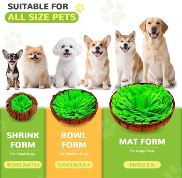 Schnüffelmatte для собак великих порід та силіконова липка поверхня, інтерактивна іграшка-головоломка, щоб зайняти, розвинути когнітивні навички та повільне годування. Комплект: 2 килимки для нюхання (76,2 x 45,7 см та 48,3 x 48,3 см) + 1 липка поверхня (