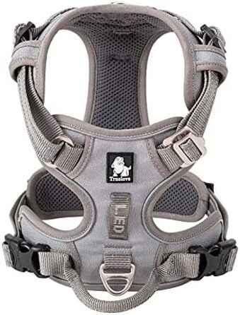 Шлейка для собак WINHYEPET Truelove No Pull TLH56512, сіра, розмір S, відбиваюча, регульована, м'яка, для прогулянок