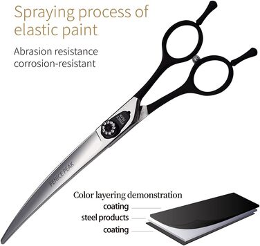 Ножиці для собак Fenice, професійні, з японської сталі 440C, 17.8/19.1/20.3 см