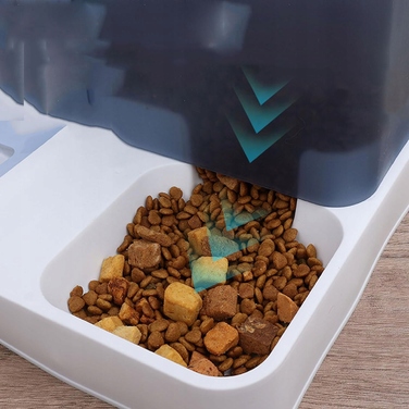 Автоматичний годувальник та поїлка для тварин, великий контейнер 2,8 л + 1 л, сірий