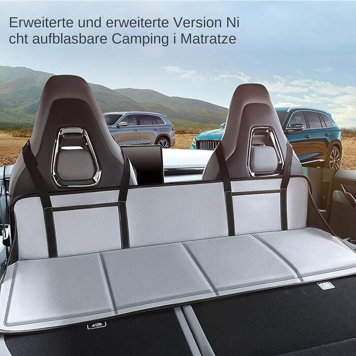 Розширювач для заднього сидіння автомобіля, 42 x 128 см, не надувний, розкладний, для багажника (сірий)