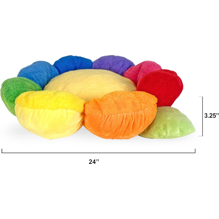 М'яке плюшеве ліжко для собак та котів TONBO з натуральним мотивом (Квітка-райдуга)