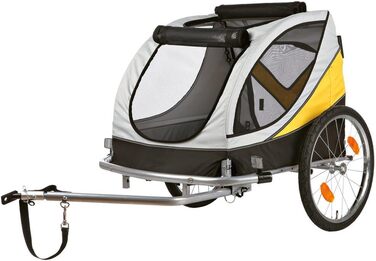 Велосипедний причіп Trixie 12805, сірий/чорний/жовтий, розмір M, 63x68x75 см