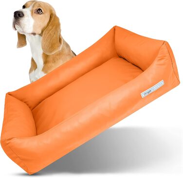 Крісло-ліжко для собак XL, 130x95 см, оранжеве, знімний чохол, комфортне, для великих собак