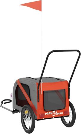 Фархач-причіп для собак Tidyard, водостійкий, з ПВХ-дах, міцна платформа, відбивачі та прапор для велосипеда, для прогулянок та активного відпочинку з маленькими собаками