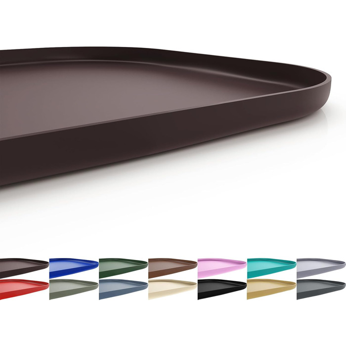 Силіконовий килимок для корму домашніх тварин з піднятим бордюром, 24x16 см, коричневий