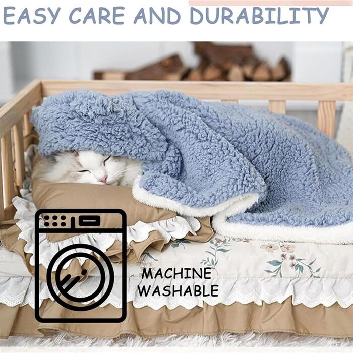 Теплий плед-халат для собак та котів, м'який плед-халат для домашніх тварин, теплий зимовий халат для собак, різні розміри (M, Синій)