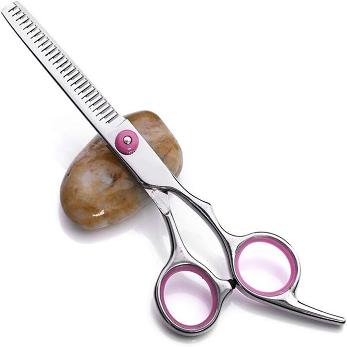 Набір професійних ножиць для грумінгу домашніх тварин, 18 см (7,0 дюймів). Прямі, розріджуючі та вигнуті ножиці з нержавіючої сталі для собак та котів. Колір: фіолетовий