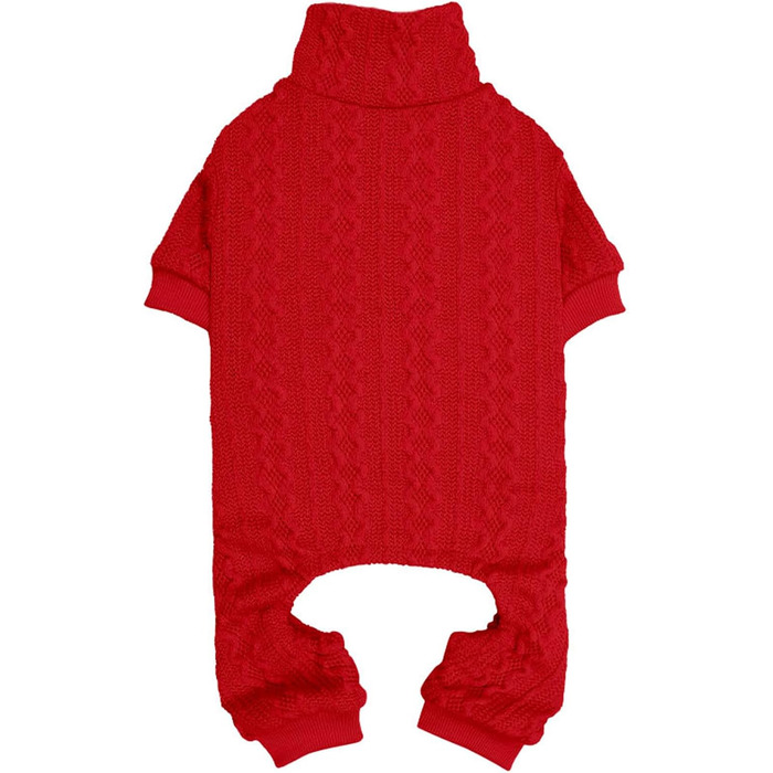 Теплий в'язаний собачий светр з коміром-гетром, однотонний, для цуценят та собак середніх розмірів (зелений, розмір S/M)