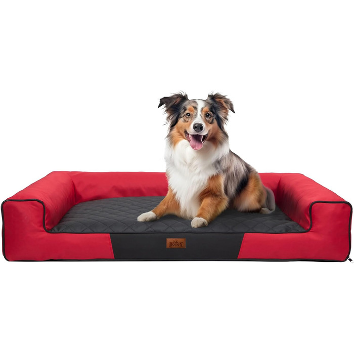 Килимок для собак XL (100x66 см) - червоний з чорною матрацом