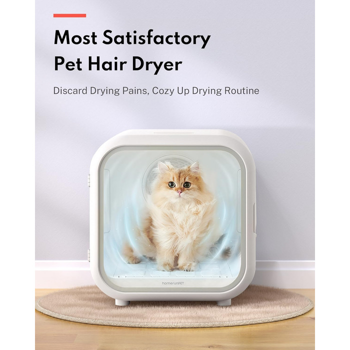 Haustiertrockner HomeRunPet Drybo Plus: Безшумний, автоматичний фен для собак та котів (50л, білий)