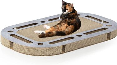 Ігровий майданчик для котів CanadianCat XXL 85x54 см з інтегрованим картонним дряпаком у бетонному стилі