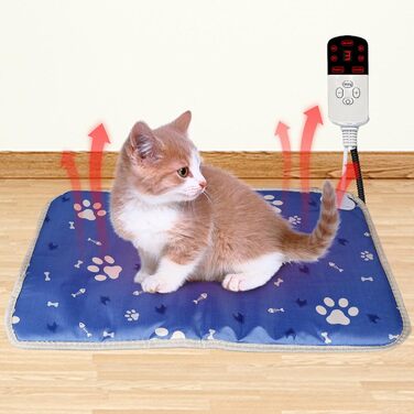 Електрична грілка для тварин з таймером 45x70 см, вологостійка, постійна температура, регульована, з цифровим дисплеєм для новонароджених та літніх тварин