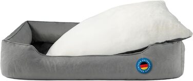 Крісло-ліжко для собак середніх та великих порід Zedelmaier, 90х68х19 см, з водонепроникним матрацом, стійке до подряпин, сіре, двостороннє