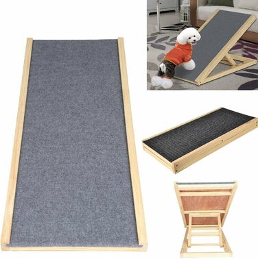 Рампа для собак та котів, регульована висота, складана, антиковзка, 100 см