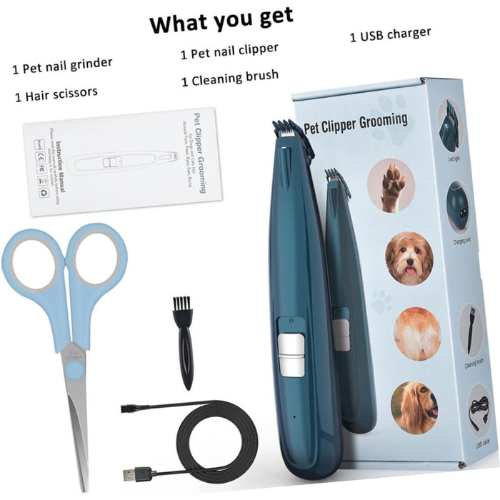 Триммер для догляду за подушечками лап собак BESPORTBLE - безшумний електричний інструмент для грумінгу з керамічними лезами для собак та котів