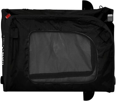 Причіп для собак Fasba: міцний, з відбивачами та прапорцем, для собак та котів, чорний, Oxford-Gewebe, сталь