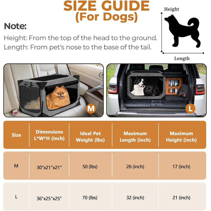 Складана переносна будка для собак великих порід, м'яка, для подорожей, всередині та зовні, сітчасте вікно, темно-сірий колір, 91.4 x 63.5 x 63.5 см