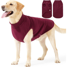 Тепла зимова жилетка для великих собак, червона, розмір M (обхват грудей 54-62 см), флісова жилетка, для холодної погоди, осінь-зима